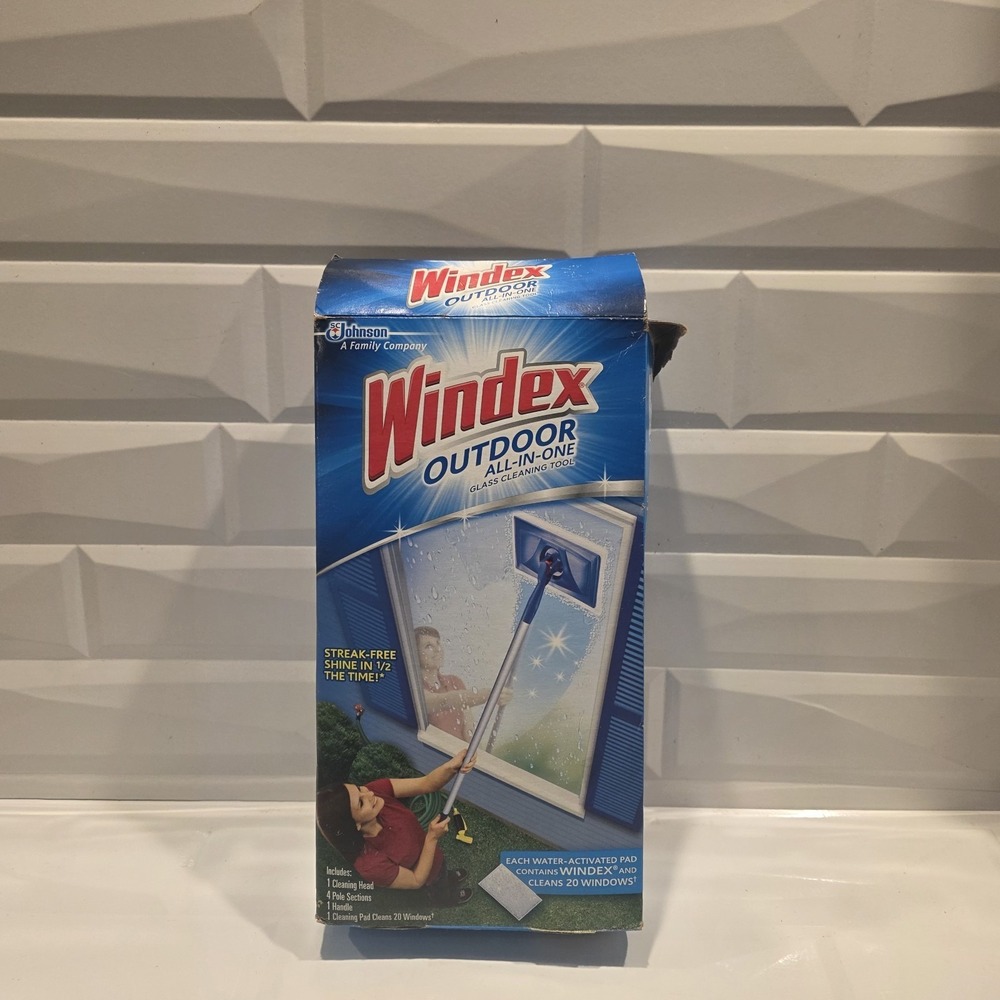 Windex Outdoor All In One Glass Window Cleaner Tool Starter Kit Open Box One Pad